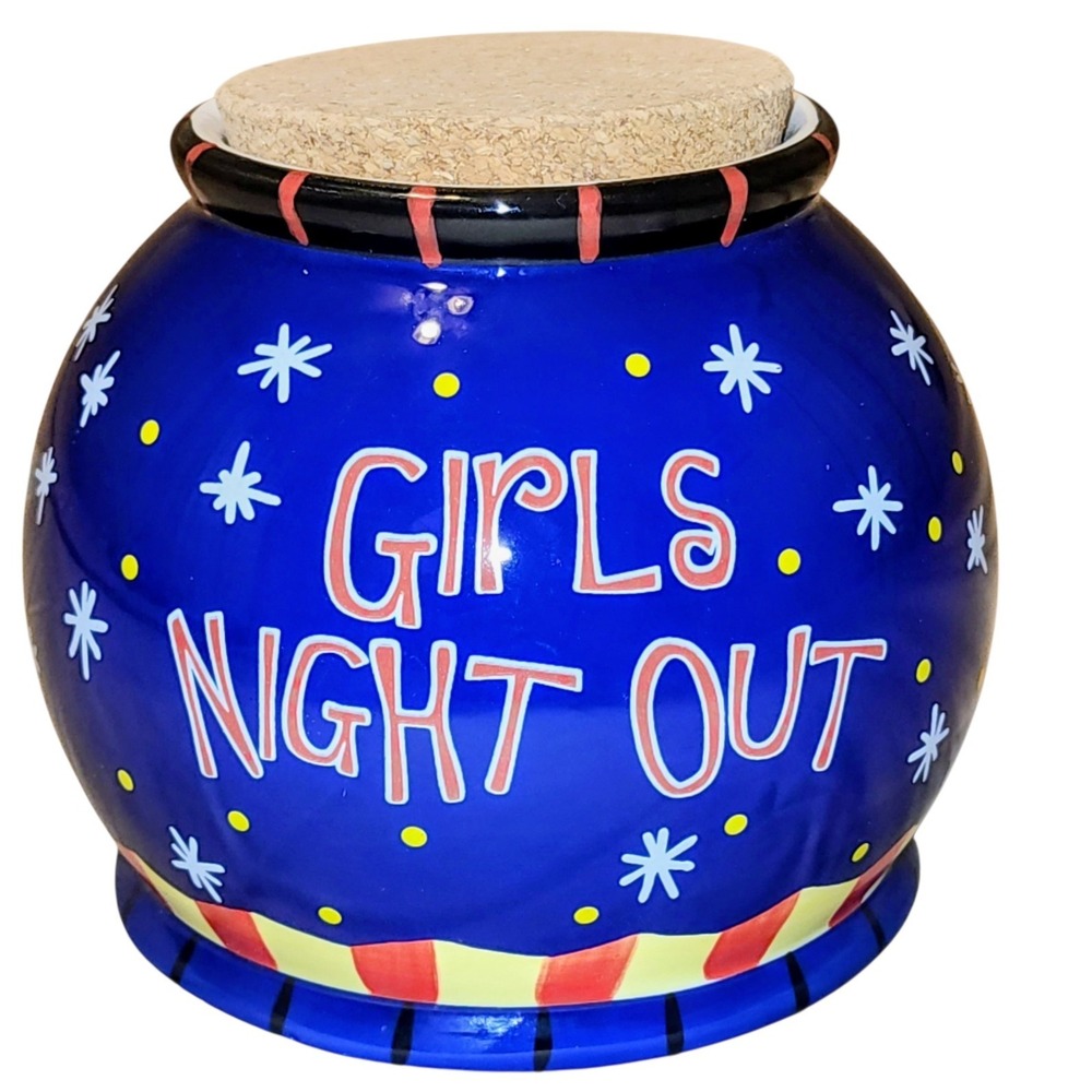 🔥 Bella Casa GANZ Girl's Night Out Ceramic Money Jar with Cork Top BC6379 🔥